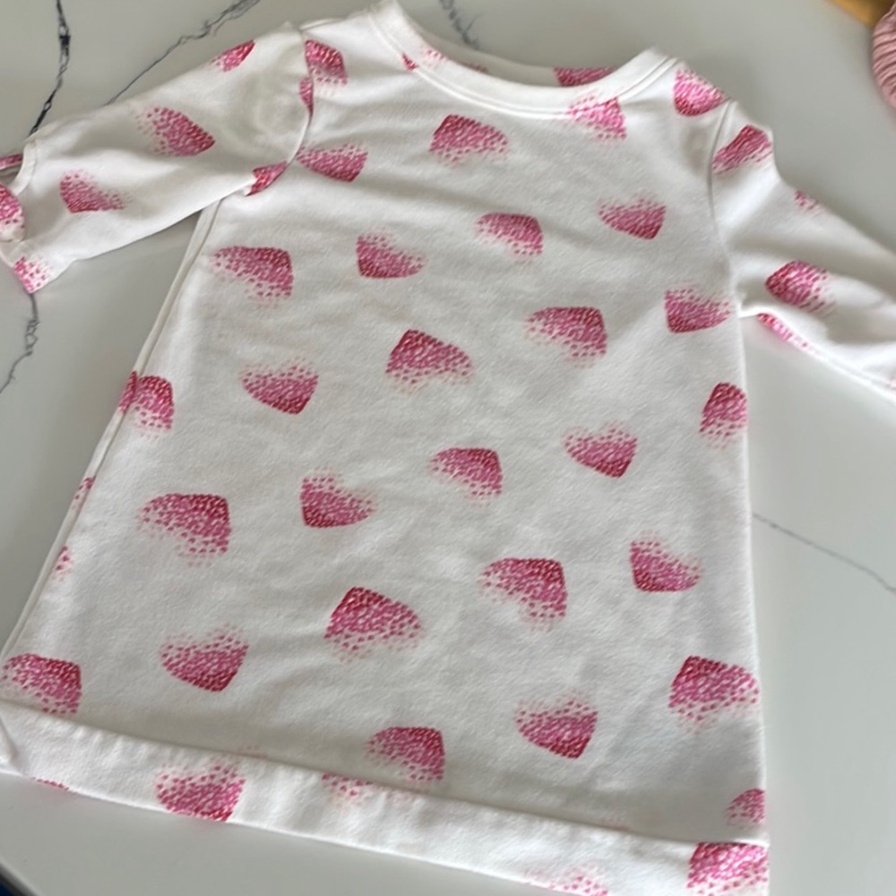 White and Pink Patterned Long Sleeve Dress